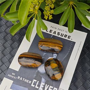 Pierre de paume œil de tigre jaune naturel polie en gros, cristal de guérison, pierre de méditation pour le pouce, idéale pour un cadeau de vacances - Product Image 4