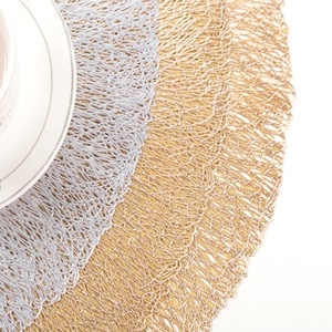 IN MAGAZZINO Argento Non-Slip Da Pranzo di Forma Rotonda <span class=keywords><strong>Tovagliette</strong></span> IN <span class=keywords><strong>PVC</strong></span> Per La Decorazione Domestica, Set di 12 - Product Image 6