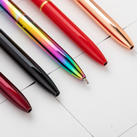 Nouveau stylo à bille rotatif multicolore créatif en forme de diamant, cadeau pour étudiant, papeterie de bureau en métal HH-001