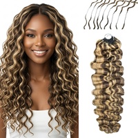 Nouvelle couleur FH P4/27 Mèches bouclées birmanes en cheveux humains pour crochet, extensions de cheveux pré-bouclées à nœuds miracle pour tresses