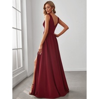 Nouvelle robe de soirée pour femme, design éco-responsable, col en V profond, sans manches, fente latérale, longueur au sol, taille naturelle