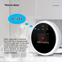 Détecteur de fuite de gaz intelligent Tuya WiFi et vanne solénoïde Alarme en temps réel Arrêt automatique pour GPL/GN Télécommande et alerte par application