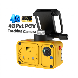 Caméra de localisation pour animaux de compagnie 4G étanche IP66, traceur anti-perte, audio bidirectionnel, caméra POV pour animaux de compagnie avec suivi GPS, alarme de positionnement en temps réel - Product Image 1