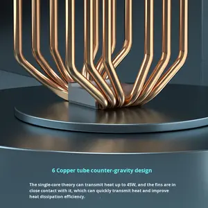 Enfriador de CPU Yajun X800, Refrigeración por Aire, Seis Tubos de Cobre, Doble Torre, Silencioso 25dBA, LED Multicolor, 66.17CFM, Rodamiento de Aleación - Product Image 5