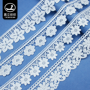 Polyester Milk Silk Embroidery Lace for <strong>Garment</strong> <strong>Processing</strong> <strong>Accessories</strong> Hot Selling White Embroidery Fabric 100% Polyester - Product Image 1