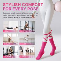 Chaussettes de Pilates à logo personnalisé, antidérapantes, en coton de haute qualité, absorbant l'humidité, pour femmes, pour barre, danse, gym, yoga