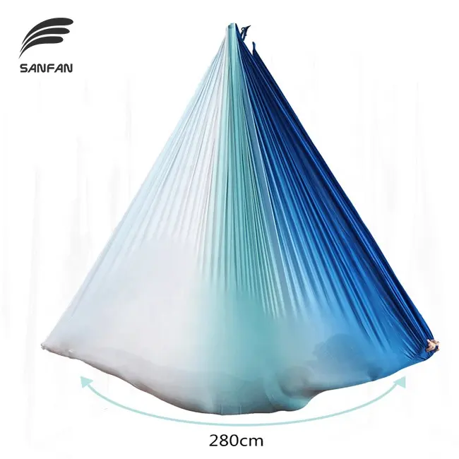 Alta Qualidade 4m 5m 6m 7m 8m Gradiente Cor Antigravidade Flying Extension Straps Air Yoga Hammock Antena Yoga Swing Certified