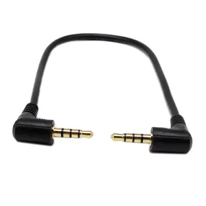 Direkt verkauf ab Werk L-Form TRRS 3,5mm 4-poliger rechtwinkliger Stecker auf 3,5mm Stecker Gold Stereo Audio Kabel Herstellung