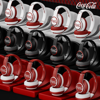Casque de jeu sans fil Coca Cola T05, circum-auriculaire, Bluetooth 5.3, avec micro, 40 mm, type-C, boîte d'emballage