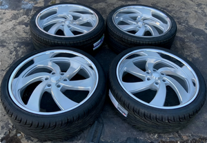 Jantes en alliage forgé chromées polies RCSR personnalisées 1/2 pièce à 6 branches pour roues Chevrolet 6x139.7 de 22, 24, 26, 28, 30 pouces et pour <span class=keywords><strong>BMW</strong></span> - Product Image 3