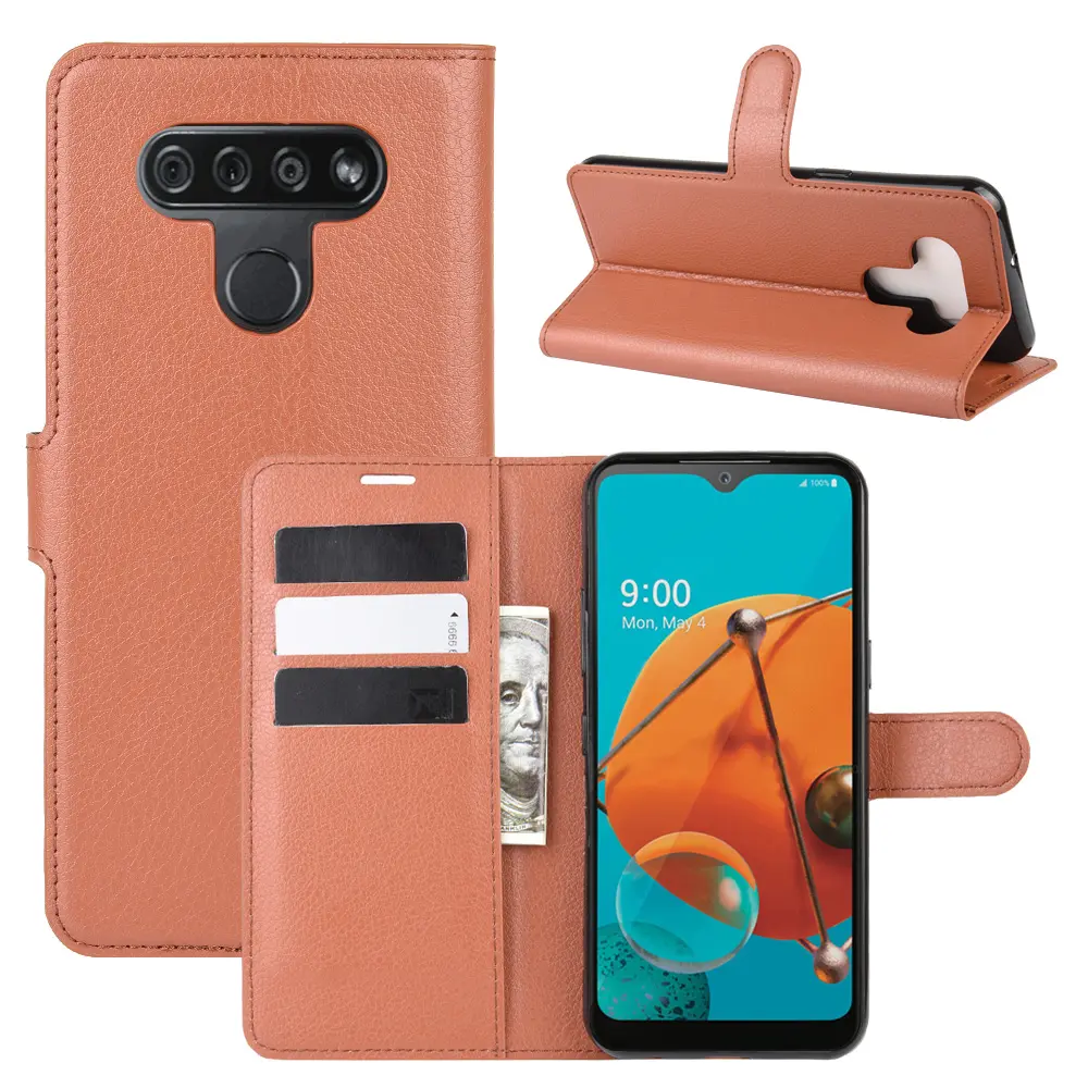 Leder TPU Wallet Handy Back Case für LG Samt Flip Phone Zubehör für LG K51