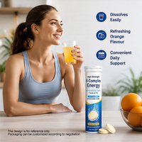 Hoogwaardige B-complex bruistabletten met vitamine C, magnesium en zink voor energie
