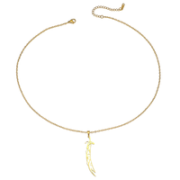 Pendentif Émail Coranique en Acier Inoxydable, Forme de Scimitar Creux Zulfiqar, Thème Ali Chia, Bijou de Mode, Vente en Gros