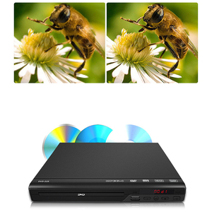 Mini lecteur DVD/VCD 1080P, lecteur multimédia domestique, sortie AV, corps en plastique noir, télécommande pour TV et maison - Product Image 3