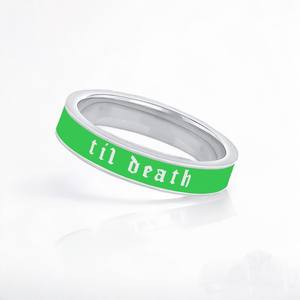 Anillo de Compromiso Clásico y Delicado de Plata/Verde, Regalo de Aniversario de Bodas, Anillo de Promesa Apilable - Product Image 1