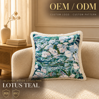 Housse de coussin jacquard tissée style INS, motif floral peint à la main, personnalisable, sans rembourrage – Grande Vente