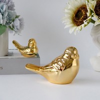 Statue de luxe légère et mignonne en céramique dorée pour la décoration de la maison, accessoires de décoration pour la maison