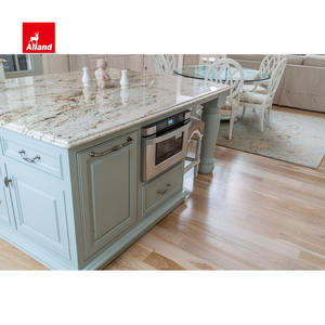 Armadietto da <span class=keywords><strong>cucina</strong></span> in legno massello con ripiano in marmo in stile Country americano retrò intagliato e incorniciato - Product Image 3