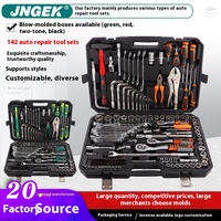 142 pièces boîte à outils de réparation automatique à double usage pour clé à main tournevis à cliquet pince à baril combinaison