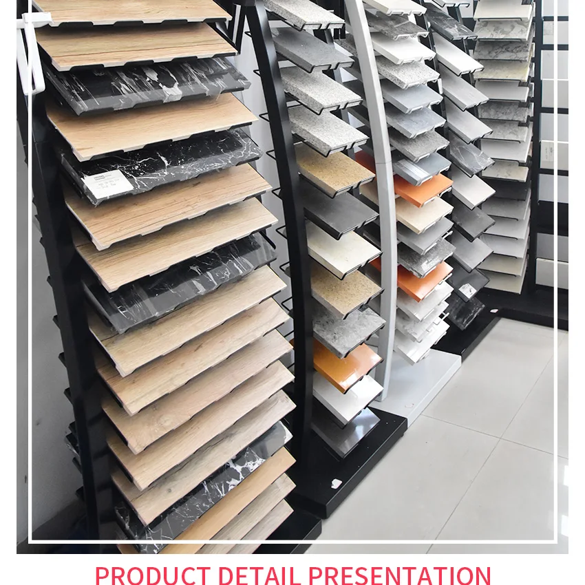 Wholesale Floor Stand Tile Sample Showroom Exhibition Wooden Floors Display Rack Deck Oak Parquet Wood Flooring Display Racks
