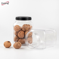 Bocaux de rangement carrés en plastique PET transparents de qualité alimentaire avec couvercles pour fruits secs, collations, noix salées – pot carré en plastique