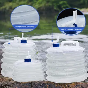 Wholesale Outdoor Collapsible Bucket Foldable Water Bag Survival Storage Portable Carrier Container Camp <b>Camping</b> Equipment - Product Image 2