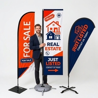 Drapeau en forme de goutte d'eau en polyester robuste personnalisé avec impression de logo par transfert thermique résistant aux intempéries pour l'extérieur
