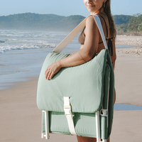 Chaise de plage pliante de luxe d'été avec dossier réglable, en aluminium, sans pieds, rembourrée, pour pique-nique et plage