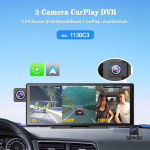 Caméra embarquée <span class=keywords><strong>3</strong></span> caméras Carplay & Android Auto 2.5k 2560*1440P Rétroviseur vidéo Enregistrement WIFI GPS Enregistrement en boucle Application téléphonique DVR de voiture - Product Image 2