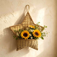 Panier mural suspendu en osier tressé à la main, écologique et durable, pour plantes et rangement, marque Artisans, style Ferme, pour la maison et le jardin