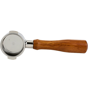 Portafiltro sin Fondo de Diseño Clásico de 51mm, 54mm, 58mm, Comercial, de Acero Inoxidable, con Mango de Madera para Café Espresso - Product Image 3
