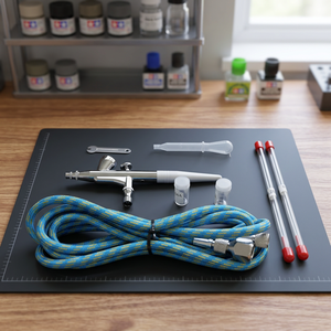 HC0211  Aérographe |   Aérographe portable en aluminium à double action avec déclencheur à bouton-poussoir pour maquillage, nail art et automobile - Vente en gros - Product Image 6