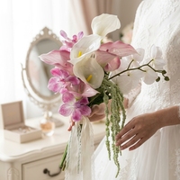 Fleurs artificielles en soie de haute qualité, toucher réel, grandes fleurs de calla de 92 cm, réalistes et parfumées, pour centre de table, mariage, fête, maison