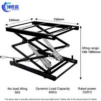 Plateforme élévatrice à ciseaux électrique à double moteur et double couche KUNSHENGLONG KSL-7535-DD2 750*350mm en acier au carbone haute résistance 1005mm
