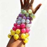 Bracelets en résine épaisse Kaimei 9 couleurs 20 mm pour femmes, bracelets extensibles à grosses perles, bracelets et joncs dorés à la mode