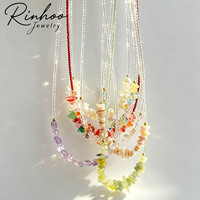 Collier ras du cou pour femme en pierres naturelles irrégulières, perles multicolores, fait main, style bohème, superposé, bijoux d'été pour les vacances