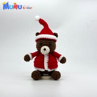 Handgefertigter Häkel-Teddybär Weihnachtsmann-Outfit Puppe Amigurumi Weihnachts-Tischdekoration Geschenk Individuelles Logo Großhandel