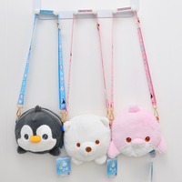 Sac à bandoulière en peluche pour enfants, motif animaux marins mignons, pingouin, requin, baleine, vente en gros