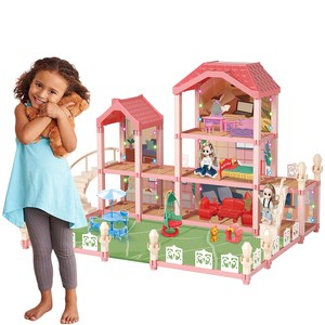 Maison en bois à construire soi-même, ensemble de meubles de jeu d'imitation, jouets unisexes <span class=keywords><strong>Dreamhouse</strong></span> avec accessoires CPS, pour les enfants de 2 à 13 ans - Product Image 1