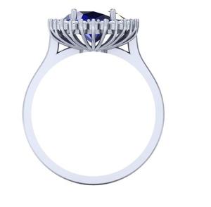 Anillo de diamante de corte ovalado con racimo simple Anillo de compromiso de estilo vintage de Halo redondo con baño de oro para aniversarios - Product Image 3