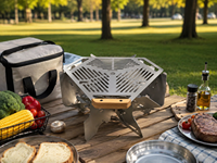Plaque de cuisson Wekis en acier inoxydable, portable et pliable, pour barbecue de camping, ensemble de plaques de cuisson pour la cuisine en plein air, vente en gros