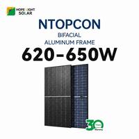 Module solaire photovoltaïque de type N de qualité A TOPCon 600W 630W 650W Panneau solaire pour système d'énergie solaire domestique