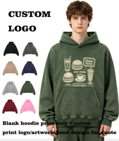 Sweat à capuche pour homme de haute qualité, style boxy, en polaire rembourrée, avec un design effiloché et usé, pour l'hiver