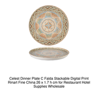 Assiette plate Celest avec rebord Ø 26 cm H 1,7 cm Empilable Porcelaine fine Impression numérique Rinart
