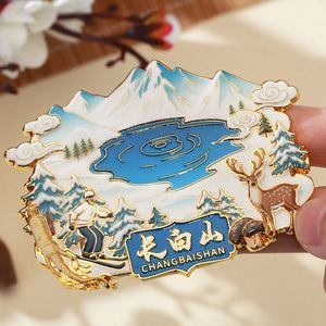Autocollant personnalisé découpé à la forme, écologique, chinois, créatif, avec logo, aimant de réfrigérateur en métal, souvenir touristique de la ville - Product Image 1