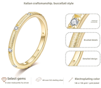 Bague en argent sterling S925 avec moissanite brossée italienne, design de niche, luxe léger, sensation haut de gamme, cercle fin pour femme