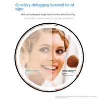 Miroir de salle de bain rond moderne avec cadre en alliage d'aluminium, LED lumineux, intelligent, de luxe, avec fonction anti-buée