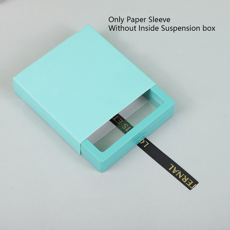 Manchon de papier bleu clair + ruban