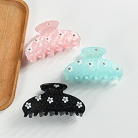 Vente en gros usine Pince à cheveux requin motif chrysanthème aux couleurs chaudes, polyvalente, avec logo personnalisé, pour chignon femme, accessoire capillaire