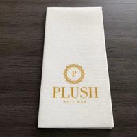 Serviette blanche à forte valeur ajoutée Pochette à couverts avec logo Serviette jetable Airlaid pour hôtel